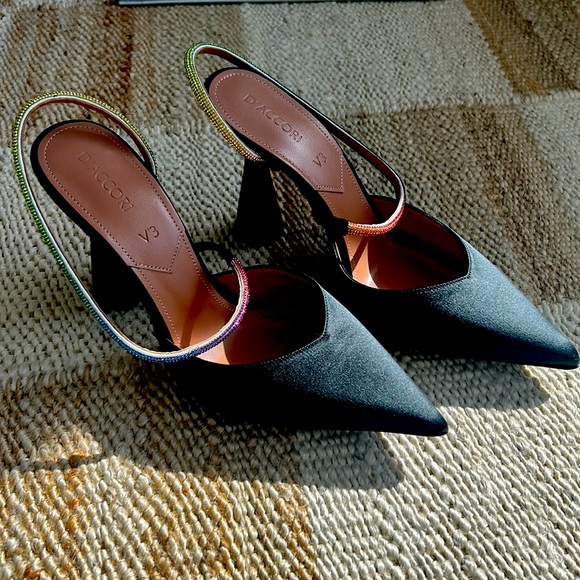 NWT D’Accori Saturn Satin Slingback Pumps - Picture 2 of 11